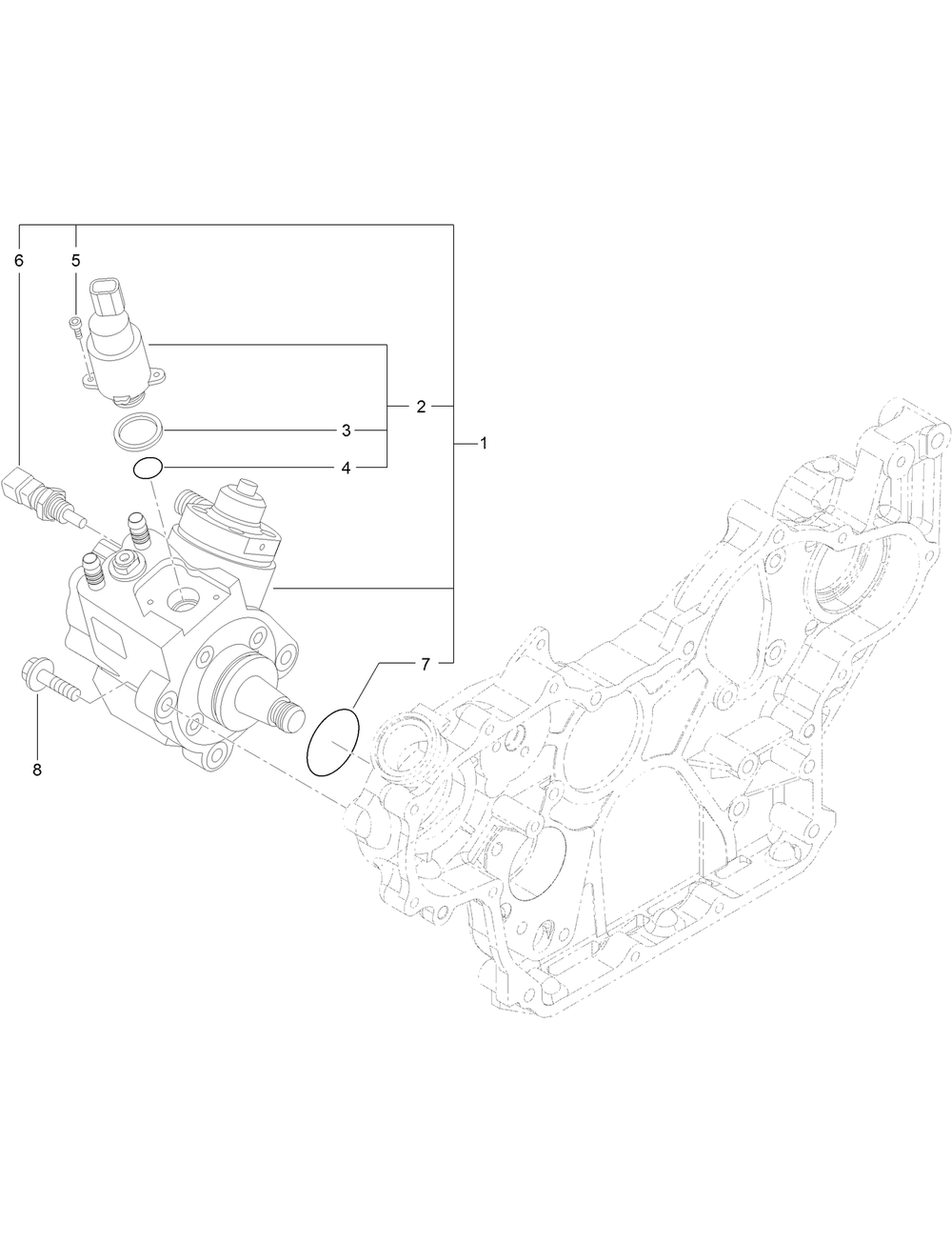 Fuel Supply Pump Assembly Diagram and Parts List for 23803 400000000 - 999999999 Toro Lawn Tractor Accessories
