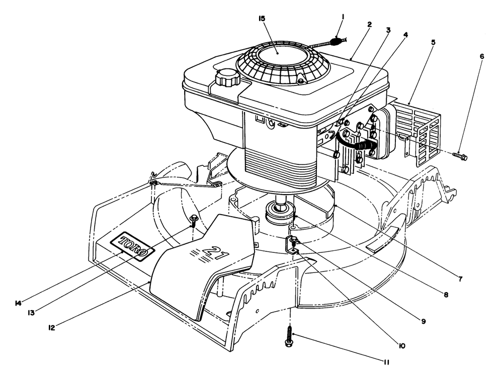 Engine Assembly Diagram and Parts List for 16404 1000001 - 1999999 Toro Lawn Mower