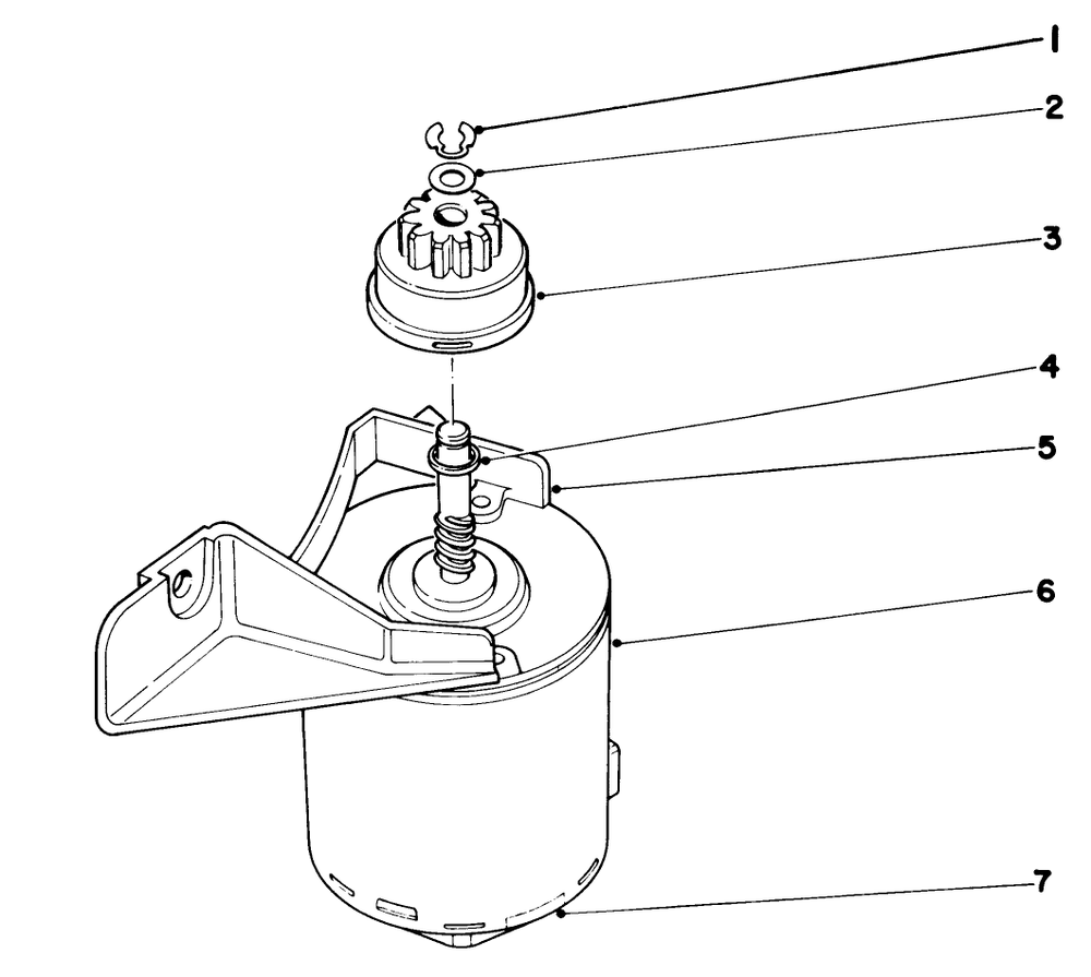 Starter Motor Model No. 21738 Diagram and Parts List for 21658 8000001 - 8999999 Toro Lawn Mower