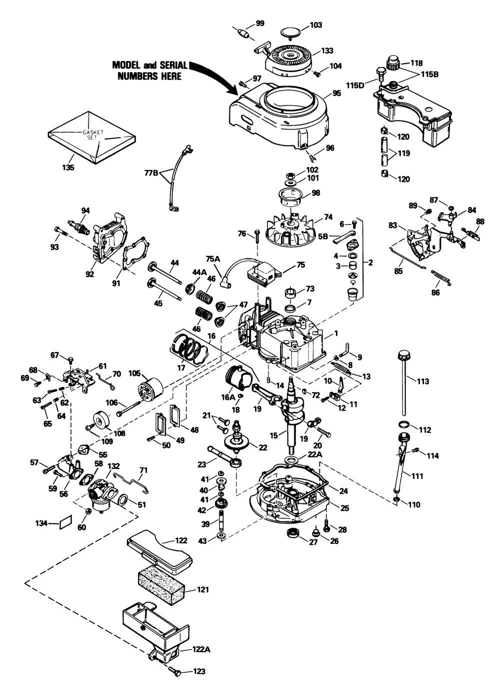 Engine Tecumseh Model No. Tvs100-44016b Diagram and Parts List for 16575 0000001 - 0999999 Toro Lawn Mower
