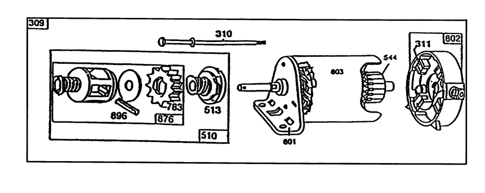 Starter - Briggs & Stratton No. 195707-0121-01 Diagram and Parts List for 70060 49000001 - 49999999 Toro Lawn Tractor