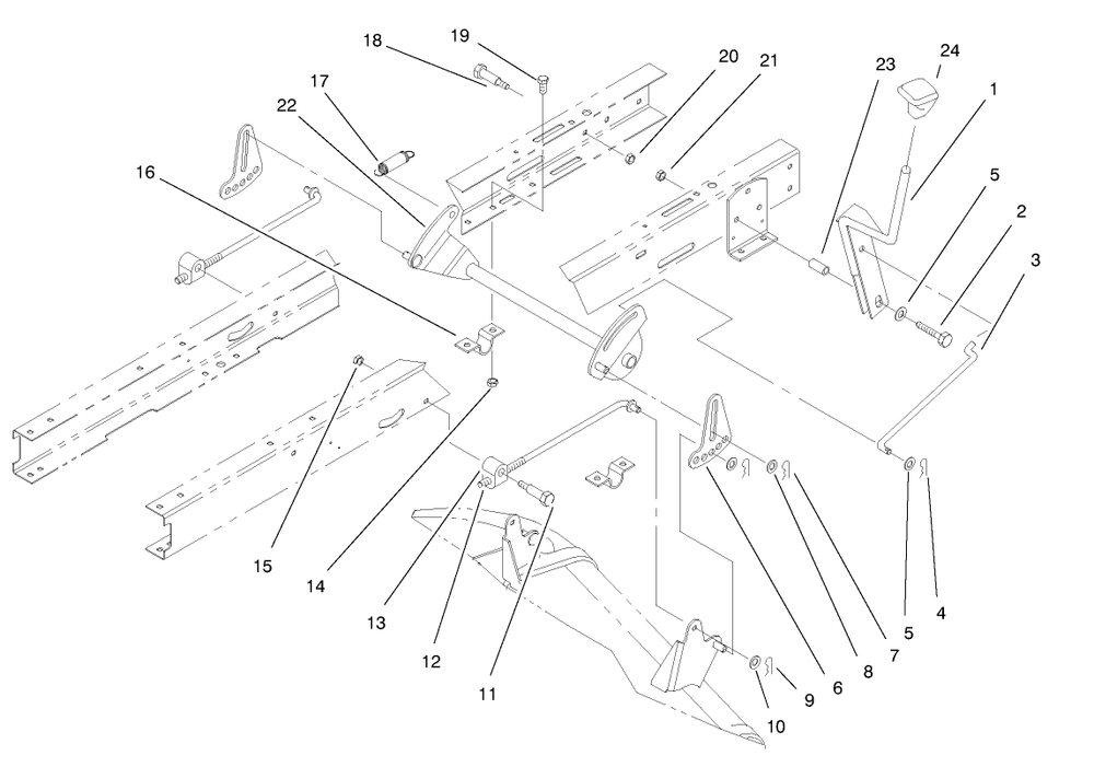 Height Of Cut Assembly Diagram and Parts List for 71190 7900001 - 7999999 Toro Lawn Tractor