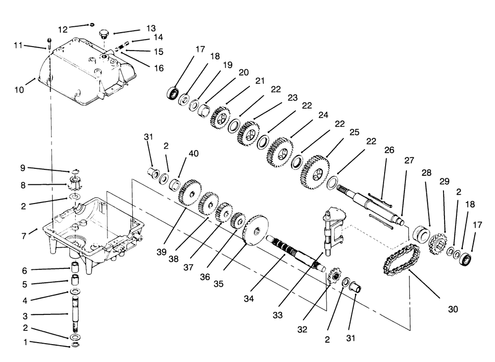 Peerless Transmission Model No. 700-039 Diagram and Parts List for 30180 590001 - 599999 Toro Lawn Tractor Accessories