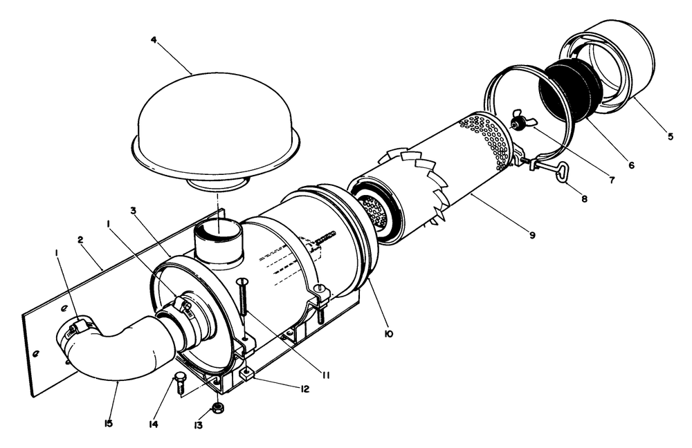 Remote Air Cleaner Kit No. 55-8460 (Optional) Diagram and Parts List for 30718 0000001 - 0999999 Toro Lawn Tractor