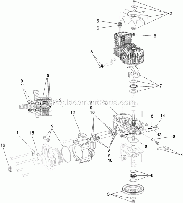 Rh Hydro Assembly No. 116-1323 Diagram and Parts List for 74903CP 311000001-311999999 Toro Lawn Mower