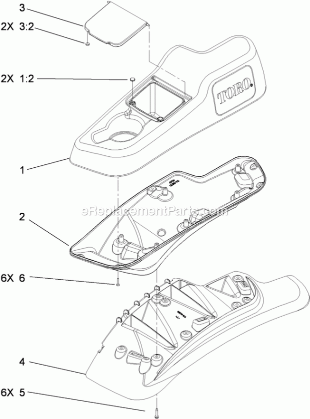 Lh Console Assembly No. 115-7403 Diagram and Parts List for 74921 290000001-290999999 Toro Lawn Mower