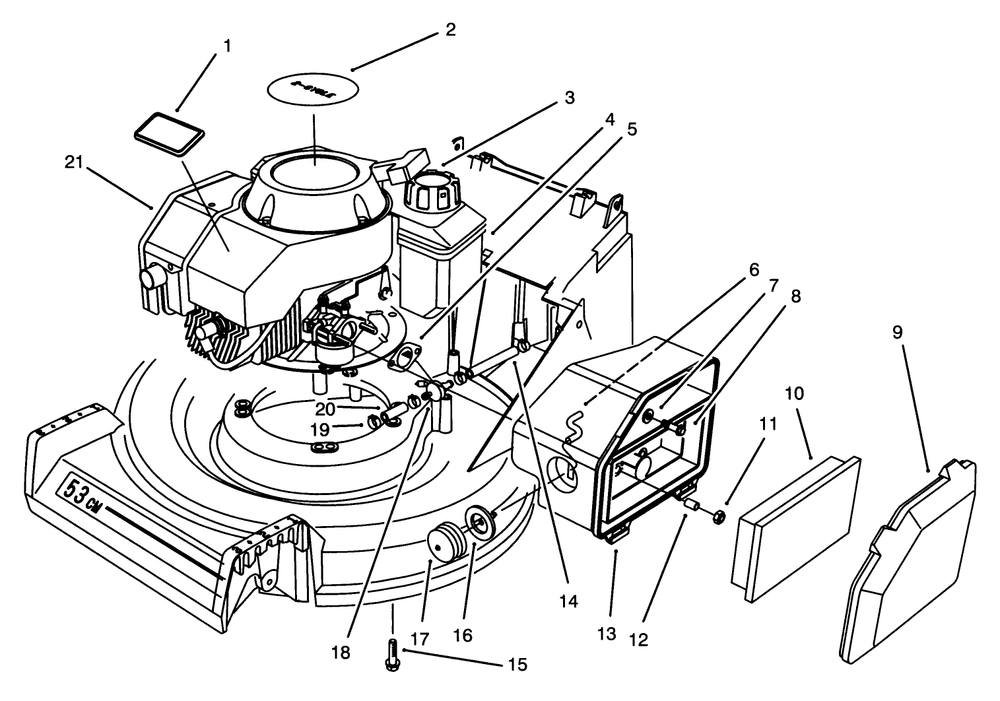 Engine Assembly Diagram and Parts List for 26640B 4900001 - 4999999 Toro Lawn Mower