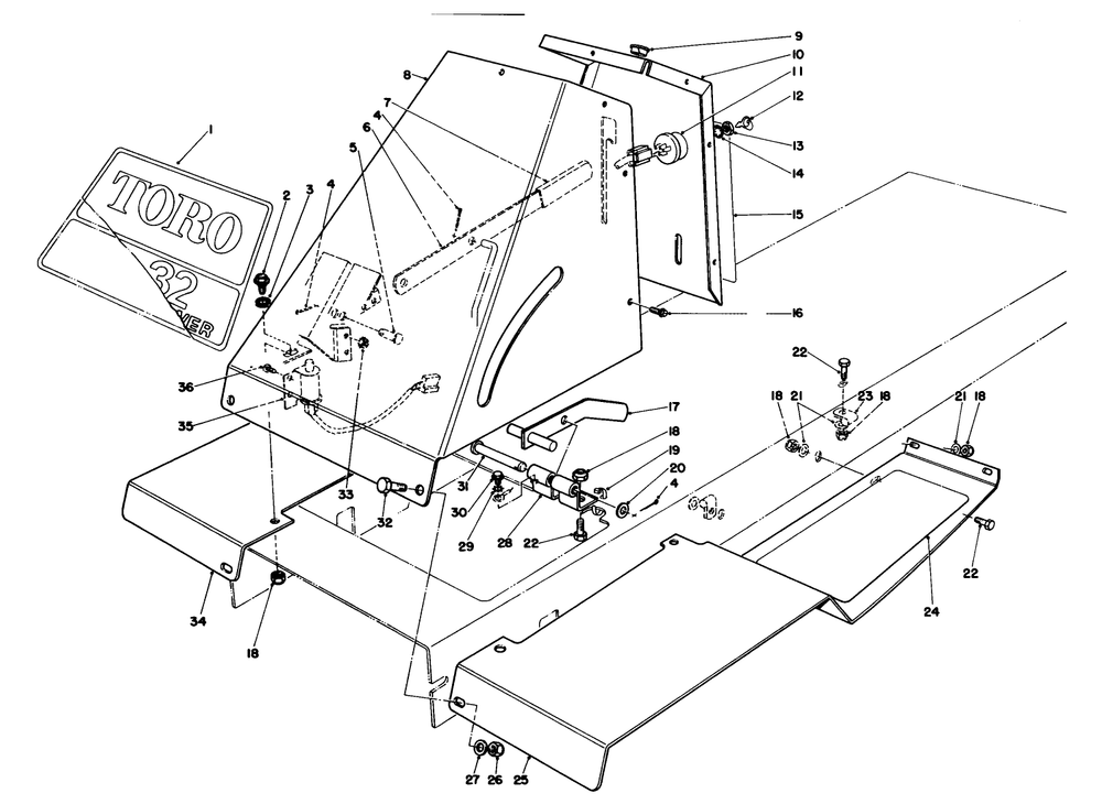 Front Tower Assembly Diagram and Parts List for 56155 5000001 - 5999999 Toro Lawn Tractor
