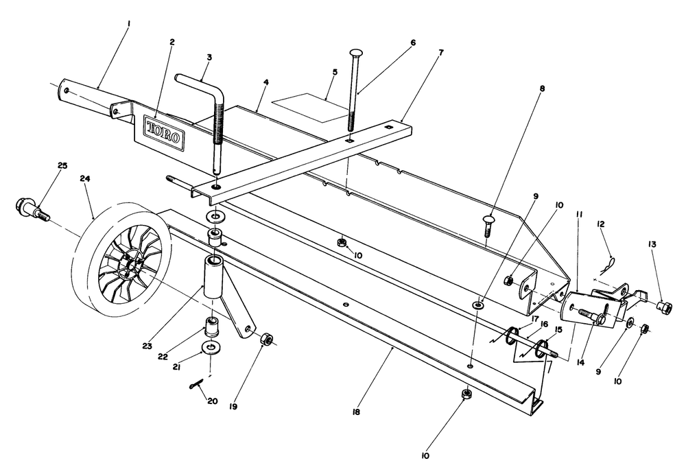 Dethatcher Kit Model No. 59126 (Optional) Diagram and Parts List for 20671 3000001 - 3999999 Toro Lawn Mower