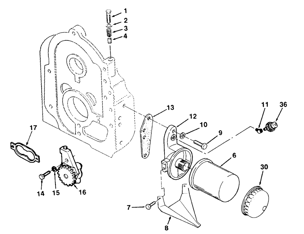 Oil Pump And Filter Diagram and Parts List for 74140 690001 - 699999 Toro Lawn Tractor
