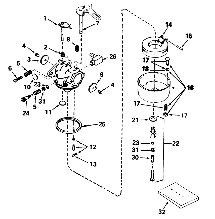 Carburetor No. 632107a Diagram and Parts List for 38054 1000001 - 1999999 Toro Snow Blower