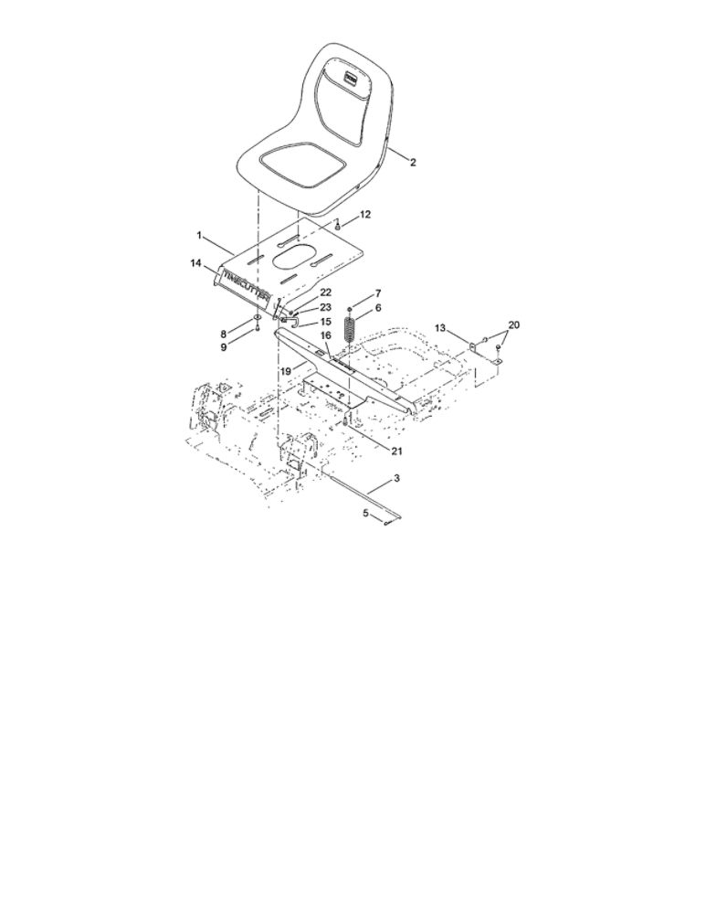 Seat Assembly Diagram and Parts List for 74624 311000001 AND UP Toro Lawn Mower