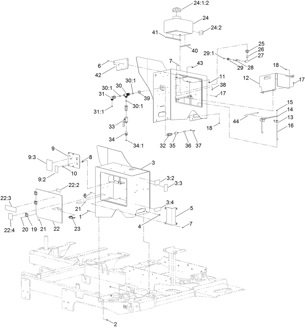 Control Box Assembly Diagram and Parts List for 23898 400000000 - 999999999 Toro Lawn Tractor Accessories