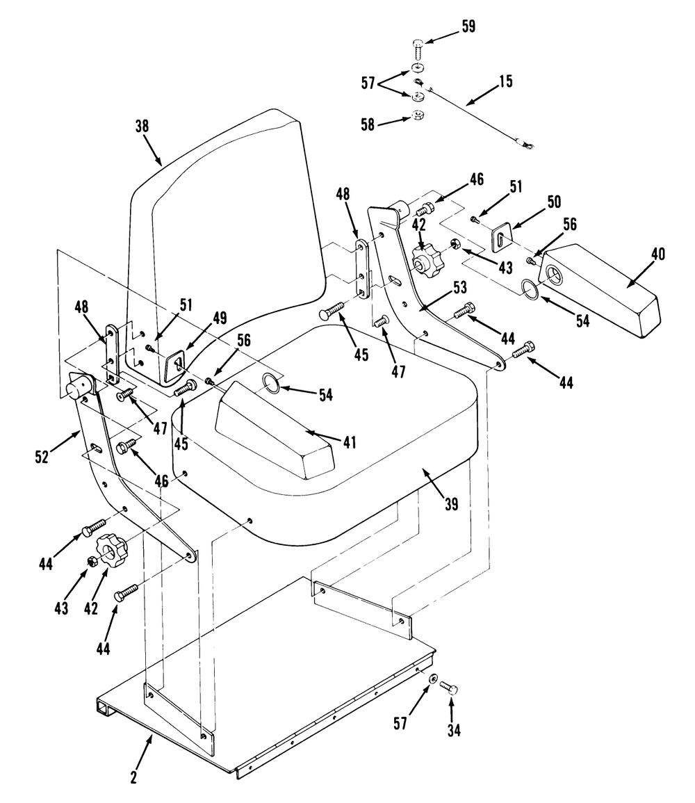 Seat Diagram and Parts List for Z1-18KE02  Toro Lawn Tractor
