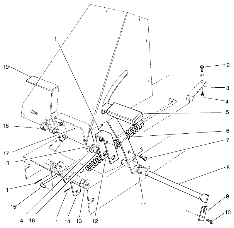Brake & Clutch Assembly Diagram and Parts List for 70171 9900001 - 9999999 Toro Lawn Tractor
