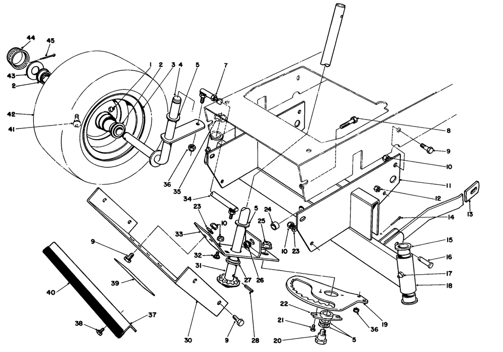 Front Axle Assembly Diagram and Parts List for 56177 2000001 - 2999999 Toro Lawn Tractor