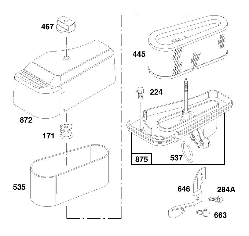 Engine Briggs & Stratton Model 28n777-0174-01 Diagram and Parts List for 71219 7900001 - 7999999 Toro Lawn Tractor
