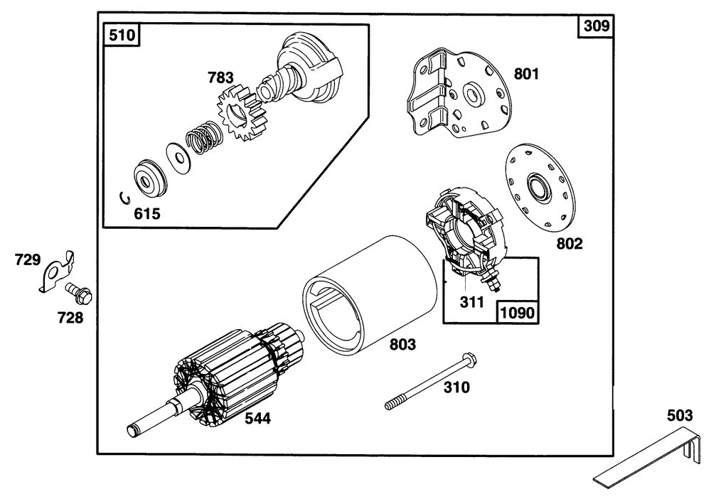 Engine Briggs & Stratton Model 28n777-0174-01 Diagram and Parts List for 71193 6900001 - 6999999 Toro Lawn Tractor