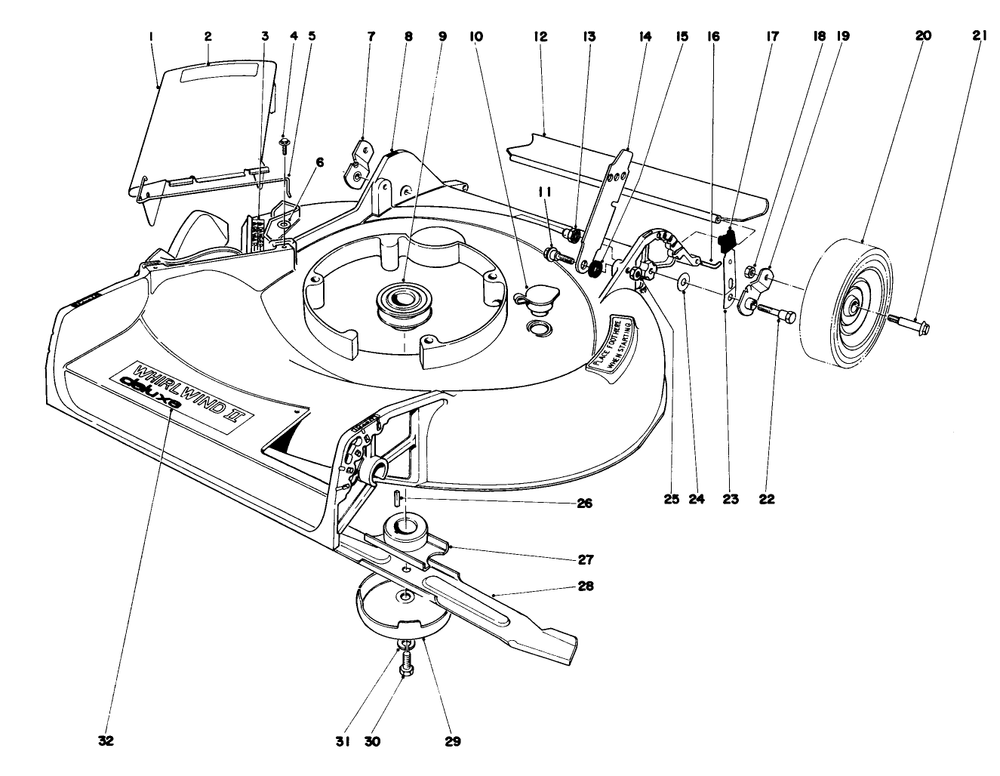 Housing Assembly Model 16390 Diagram and Parts List for 16360 9000001 - 9999999 Toro Lawn Mower