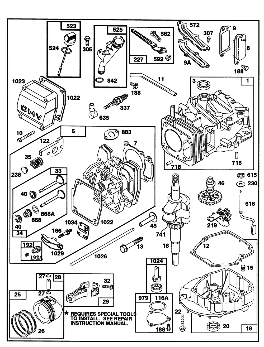 Engine Gts-150 77-9130 Diagram and Parts List for 20927B 2000001 - 2999999 Toro Lawn Mower