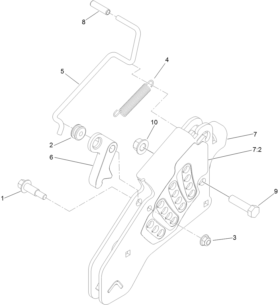 Height-Of-Cut Assembly Diagram and Parts List for 74141TE (312000001-312999999)(2012) Toro Lawn Mower