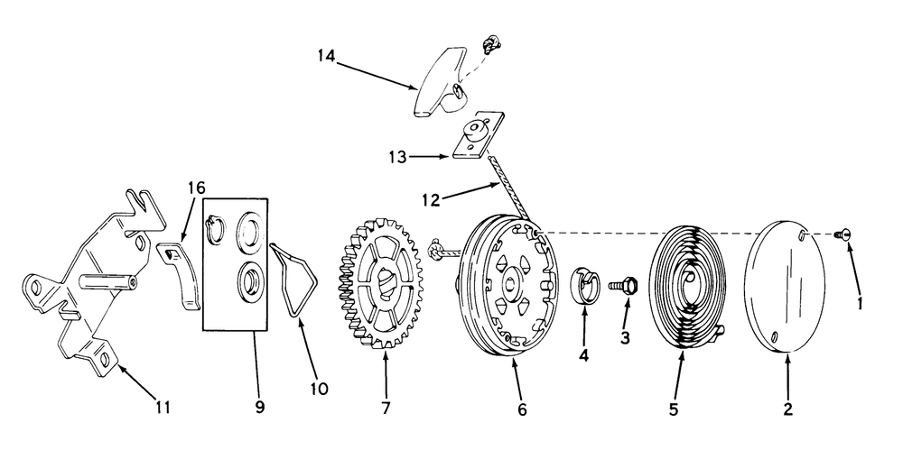 Rewind Starter No. 590450a (Use On All Models) Diagram and Parts List for 18400 1000001 - 1999999 Toro Lawn Mower