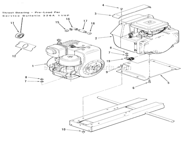 Engines Diagram and Parts List for A1-18BE01 1984 Toro Lawn Tractor