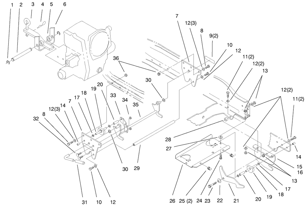 Attach A Matic & Hitch Assembly Diagram and Parts List for 73550 8900001 - 8999999 Toro Lawn Tractor