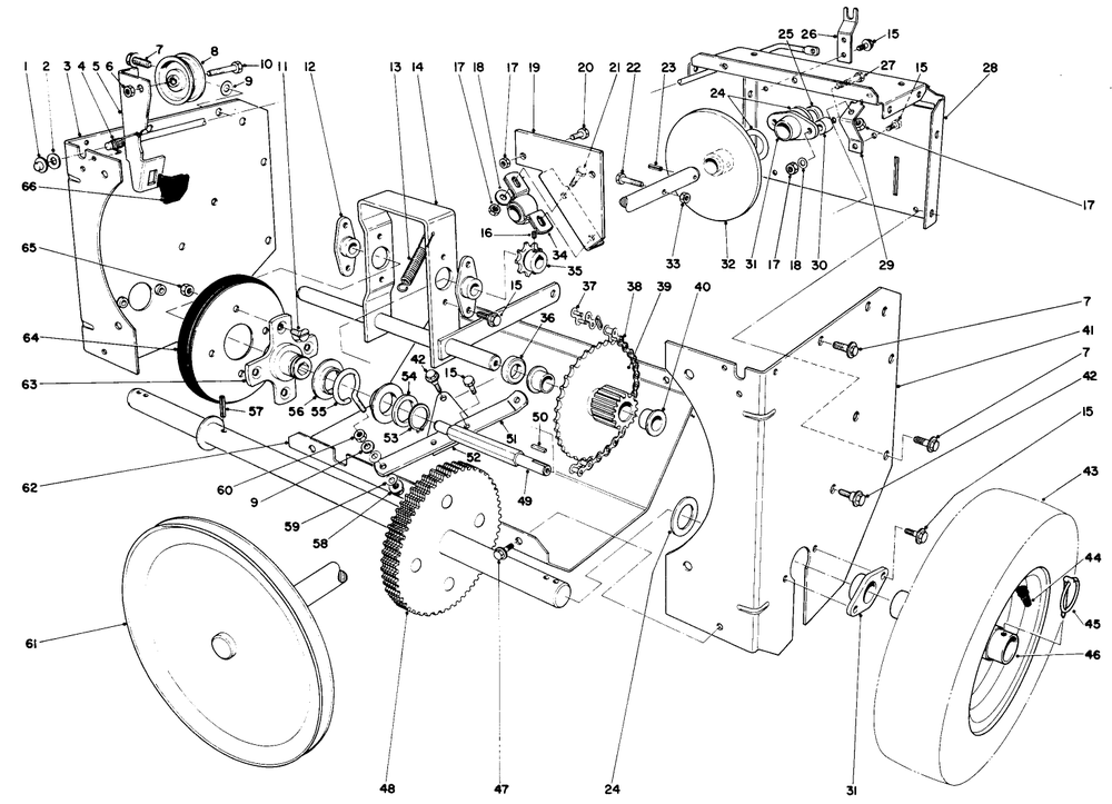 Traction Assembly Diagram and Parts List for 38080 8000001 - 8999999 Toro Snow Blower