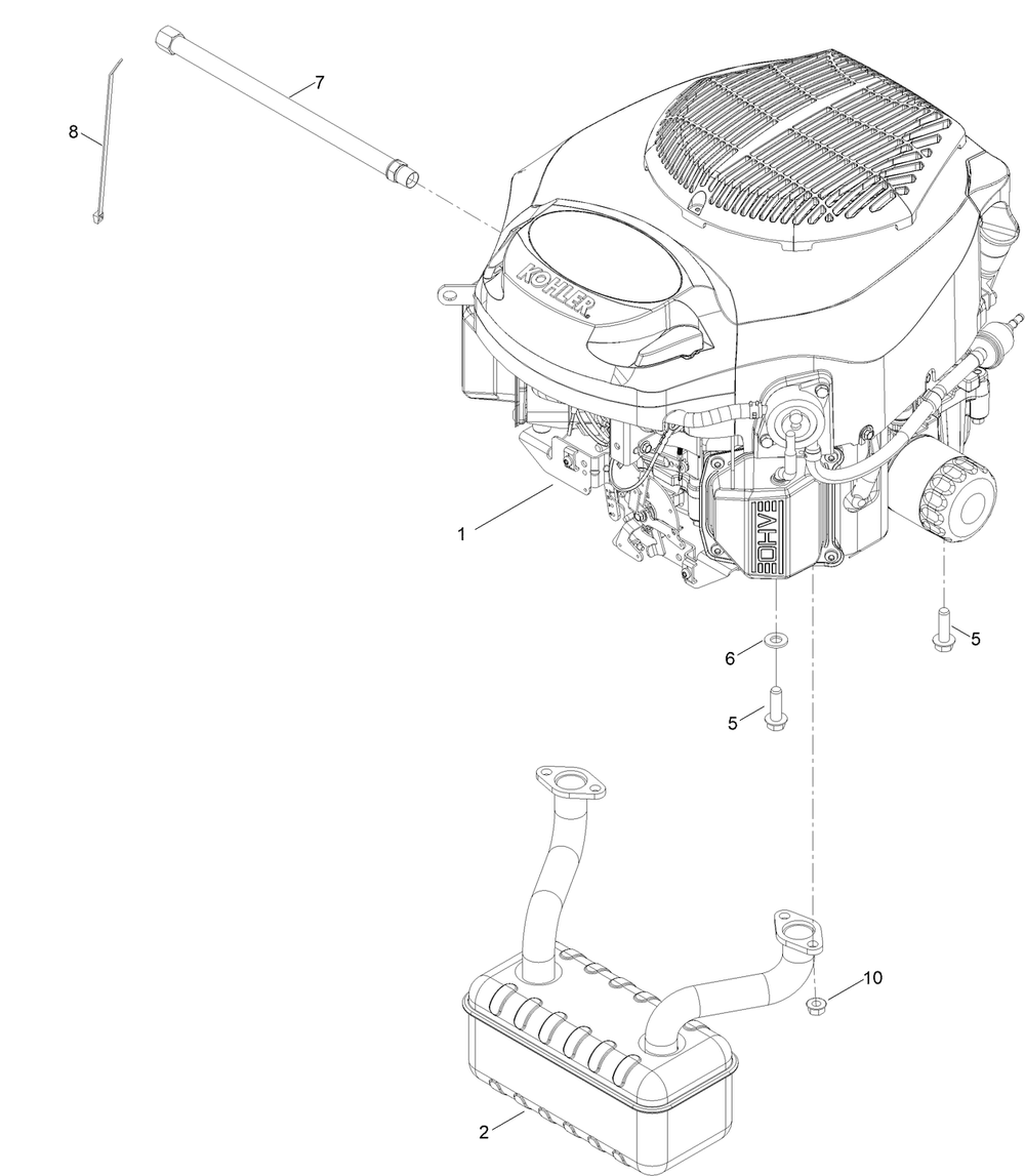 Engine Assembly Diagram and Parts List for 75756 400000000 - 412799999 Toro Lawn Tractor