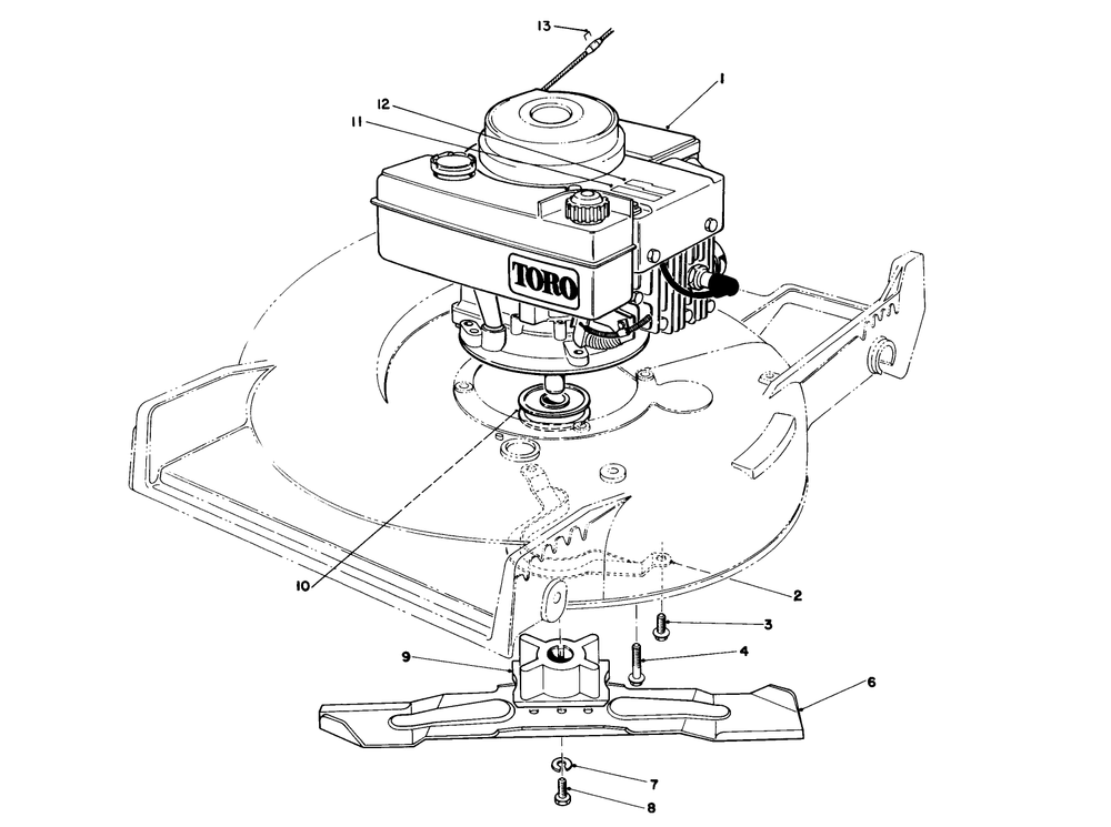 Engine Assembly Diagram and Parts List for 20631 8000001 - 8999999 Toro Lawn Mower