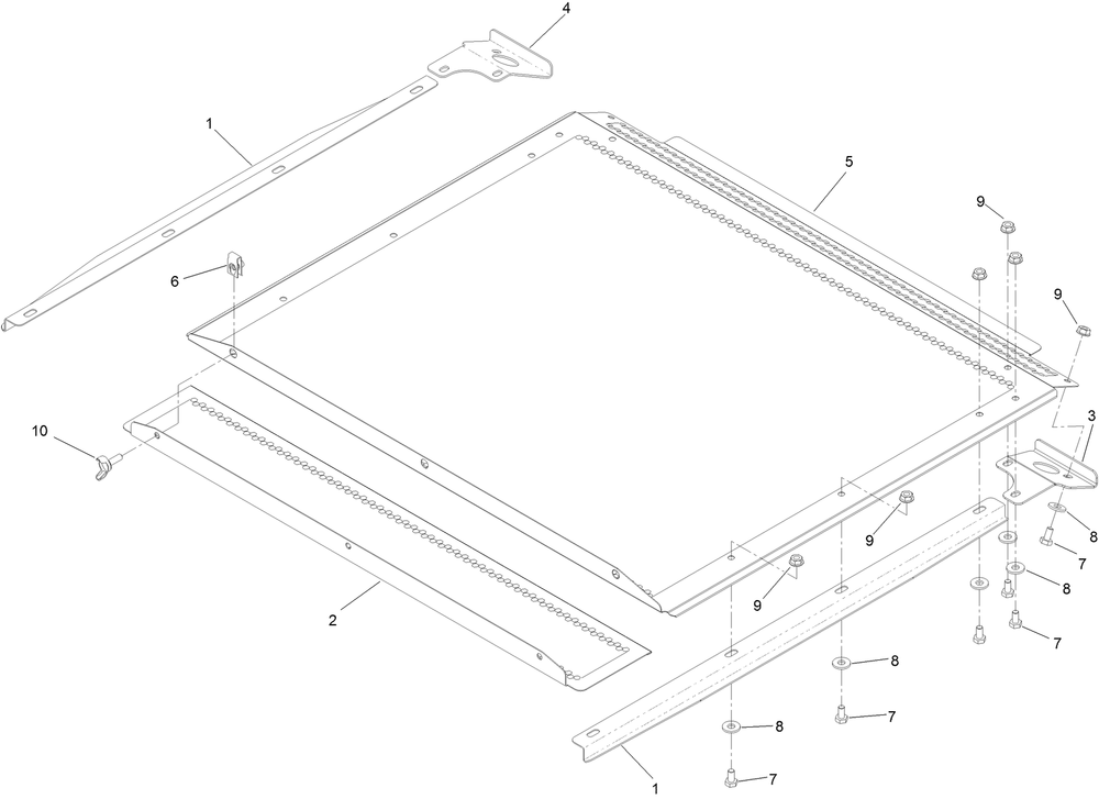 Hopper Screen Assembly Diagram and Parts List for 74313 402090000-403319680 Toro Lawn Tractor
