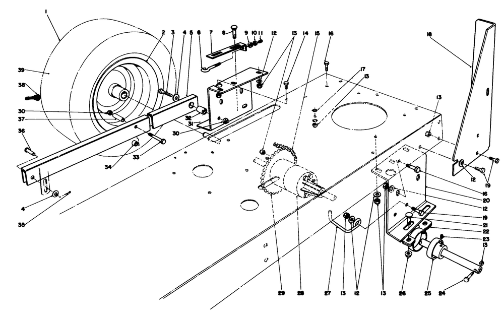 Rear Axle Assembly Diagram and Parts List for 56150 7000001 - 7999999 Toro Lawn Tractor