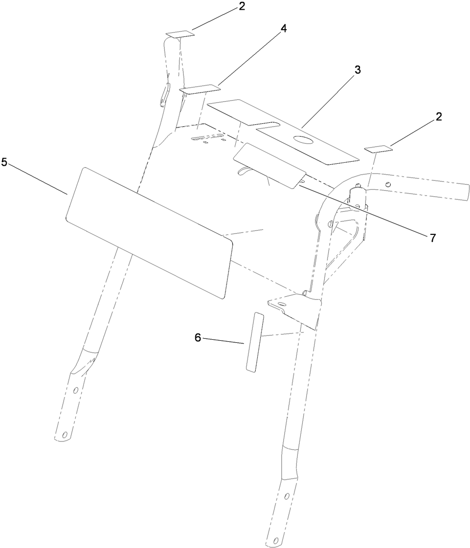 Handle Assembly Diagram and Parts List for 39934 (310000001-310999999)(2010) Toro Lawn Mower