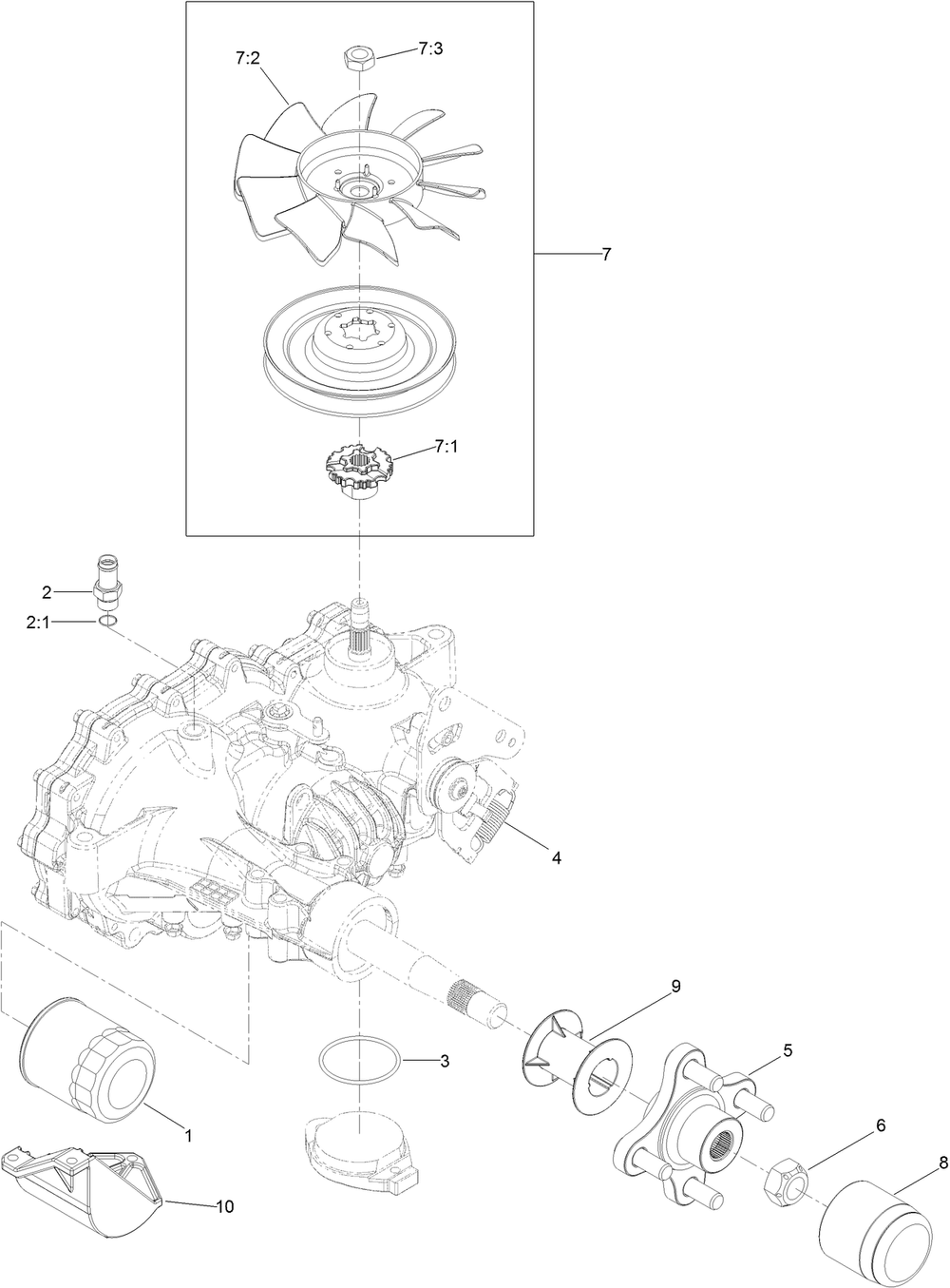 Lh Transaxle Assembly Diagram and Parts List for 74493 407146062-999999999 Toro Lawn Tractor