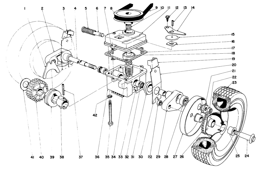 Gear Case Assembly Diagram and Parts List for 20313 1000001 - 1999999 Toro Lawn Mower