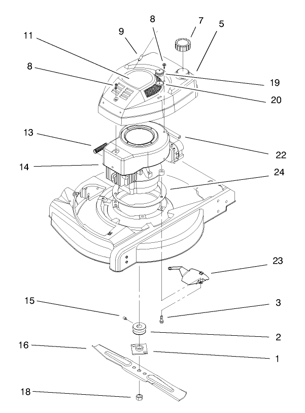 Engine Assembly Diagram and Parts List for 20711 9900001 - 99999999 Toro Lawn Mower