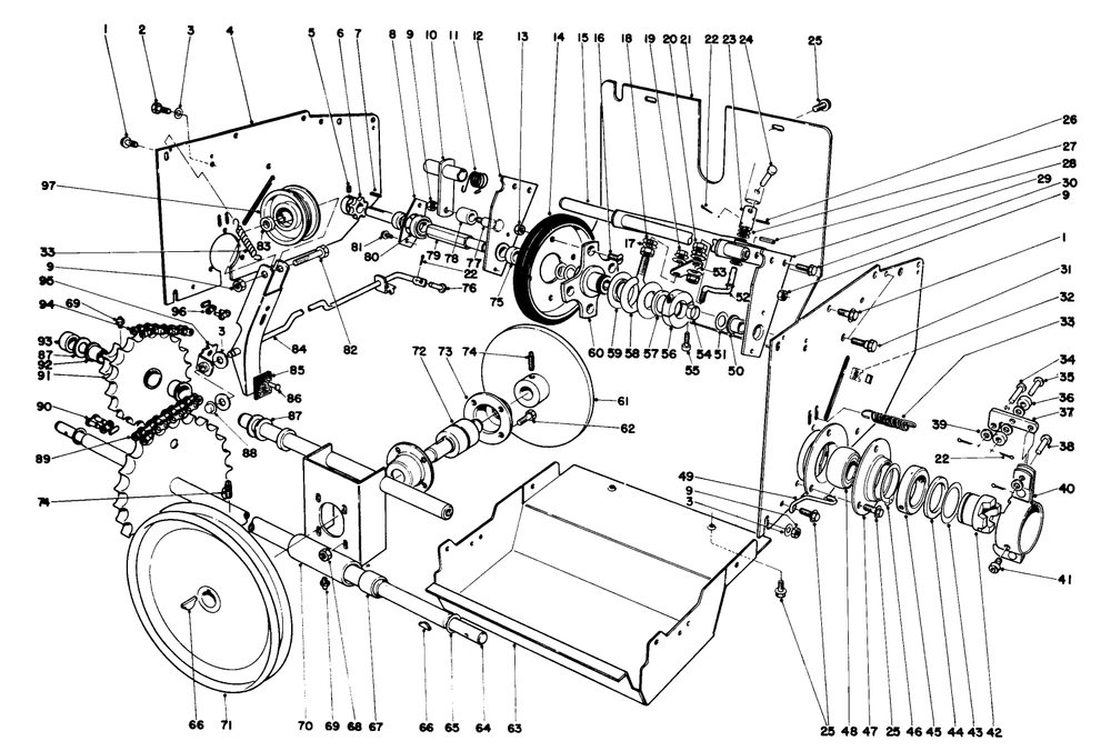 Traction Assembly Diagram and Parts List for 38160 0000001 - 0999999 Toro Snow Blower