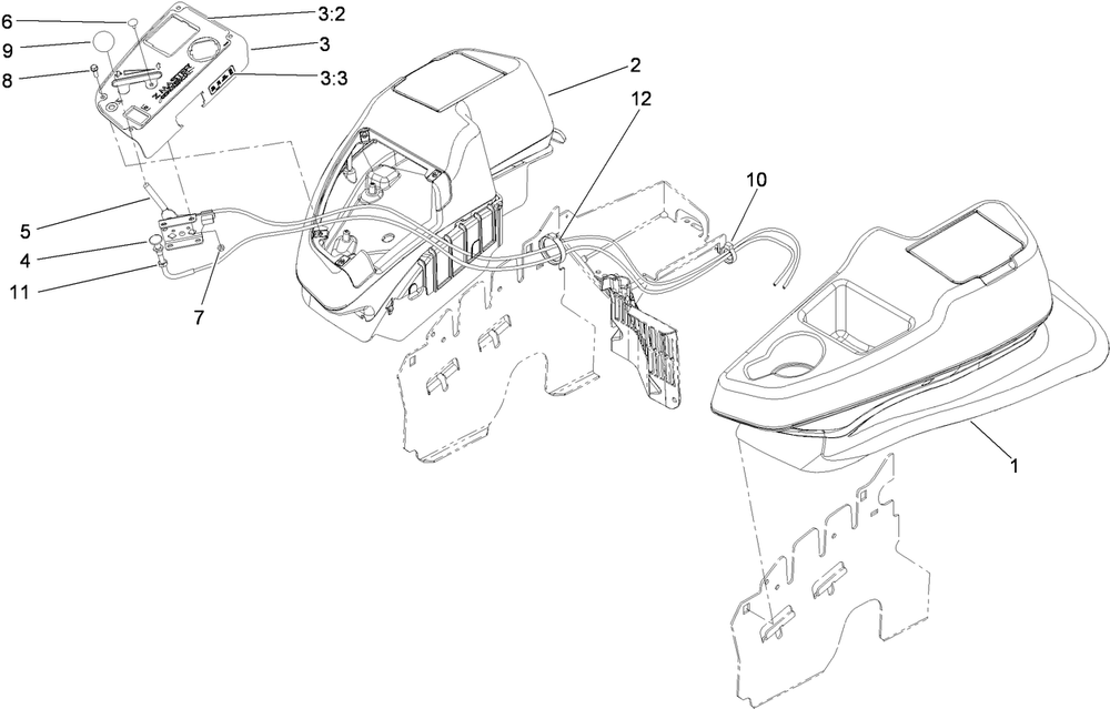 Fender, Console And Control Assembly Diagram and Parts List for 74945CP (290000001-290999999)(2009) Toro Lawn Mower