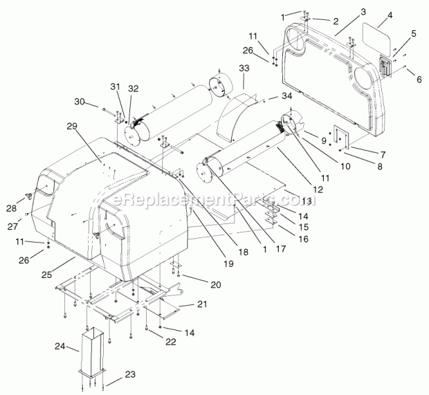 Bagger Assembly Diagram and Parts List for 74804TE 220000001-220999999 Toro Lawn Mower