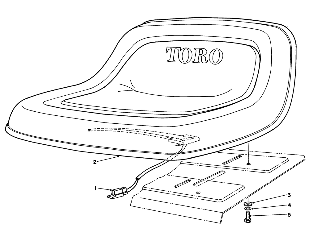 Seat Assembly No. 55-8690 (Optional) Diagram and Parts List for 30754 5000001 - 5999999 Toro Lawn Tractor