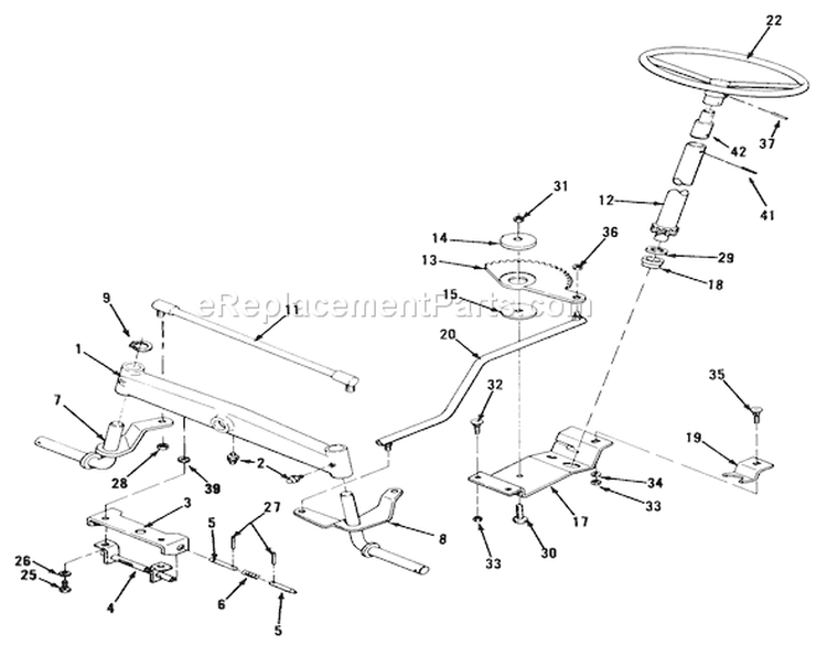 Front Axle & Steering Assembly Diagram and Parts List for A2-12KE02 1000001-1999999 - 1991 Toro Lawn Tractor