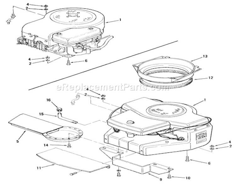 Engine Diagram and Parts List for A2-113701 1982 Toro Lawn Tractor