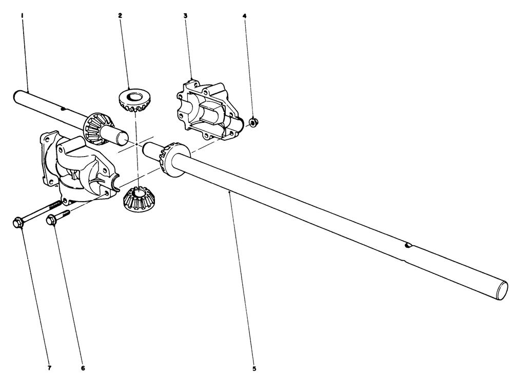 Differential Assembly Diagram and Parts List for 56027 4000001 - 4999999 Toro Lawn Tractor