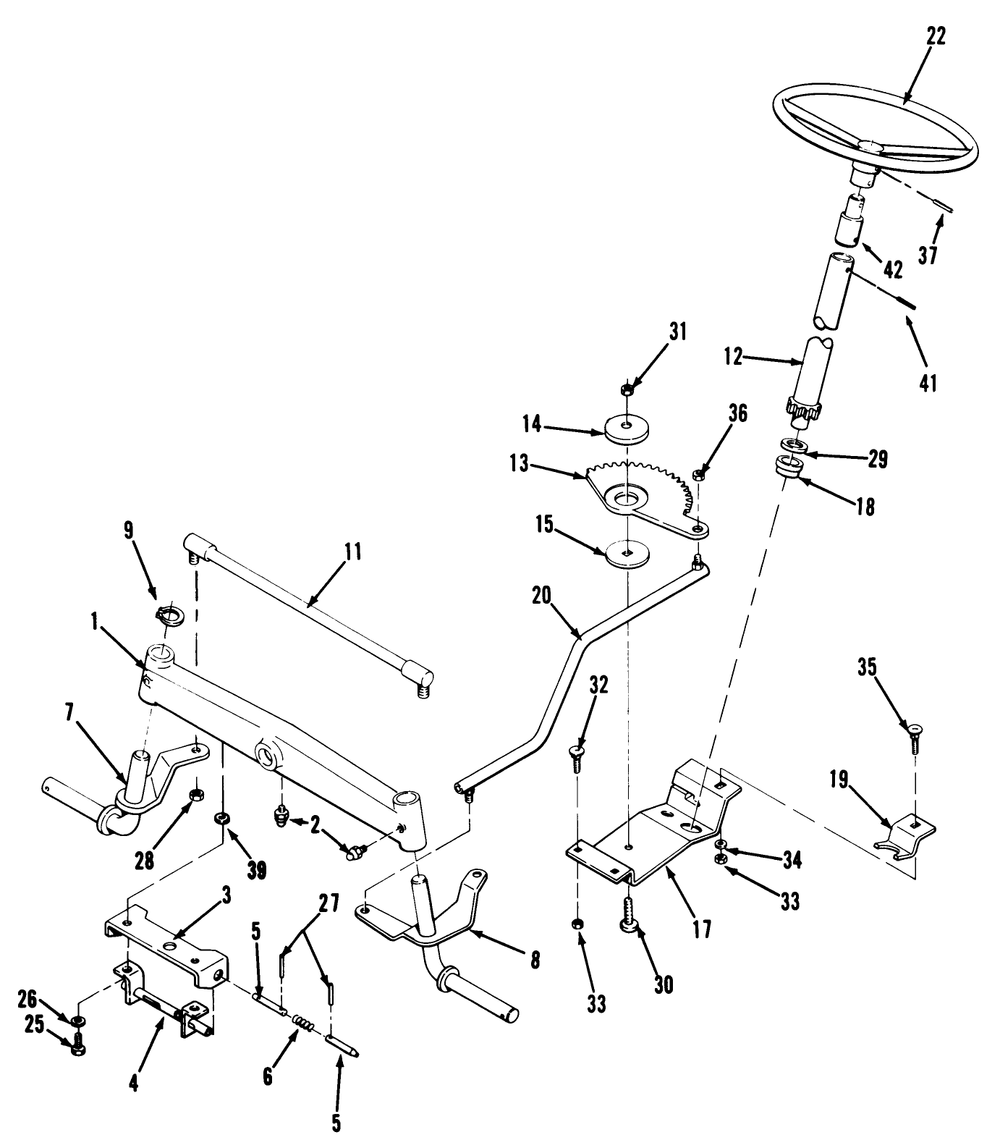 Front Axle & Steering Assembly Diagram and Parts List for A2-12KE02 1000001 - 1999999 Toro Lawn Tractor