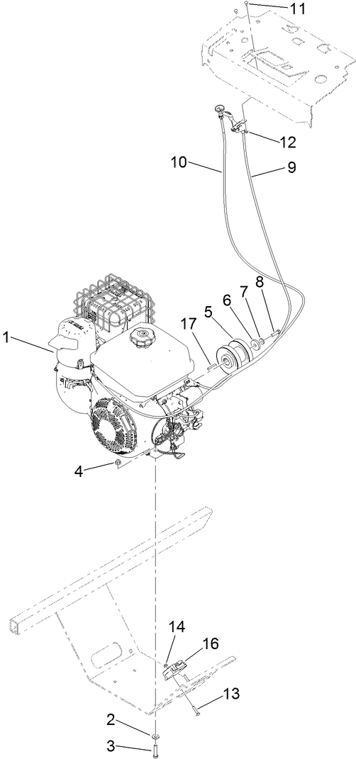 Engine Assembly Diagram and Parts List for 39517 400000000-999999999 Toro Aerator