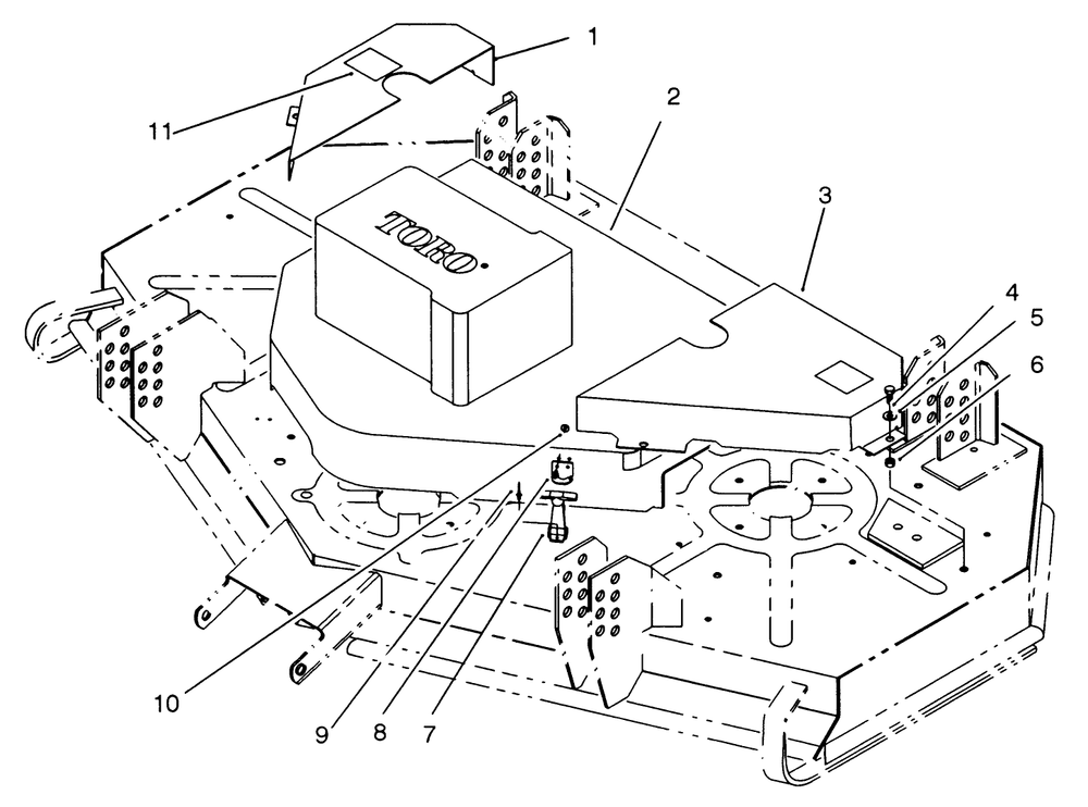 Cover Assembly Diagram and Parts List for 30548 2000001 - 2999999 Toro Lawn Mower