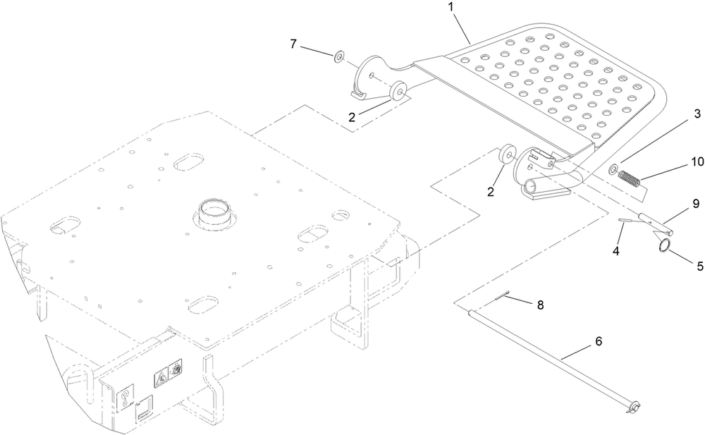 Platform Assembly Diagram and Parts List for 68037 400000000 - 412999999 Toro Lawn Tractor Accessories