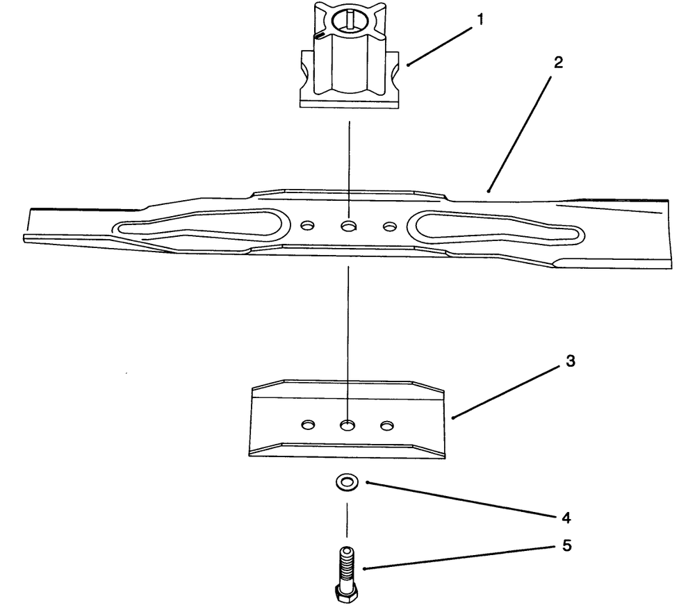 Blade Assembly Diagram and Parts List for 20801B 4900001 - 4999999 Toro Lawn Mower
