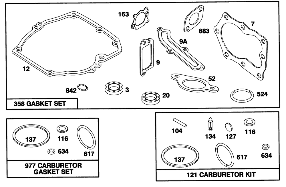 Engine Briggs & Stratton Model 12a802-0611-01 Diagram and Parts List for 20802BC 5900001 - 5999999 Toro Lawn Mower